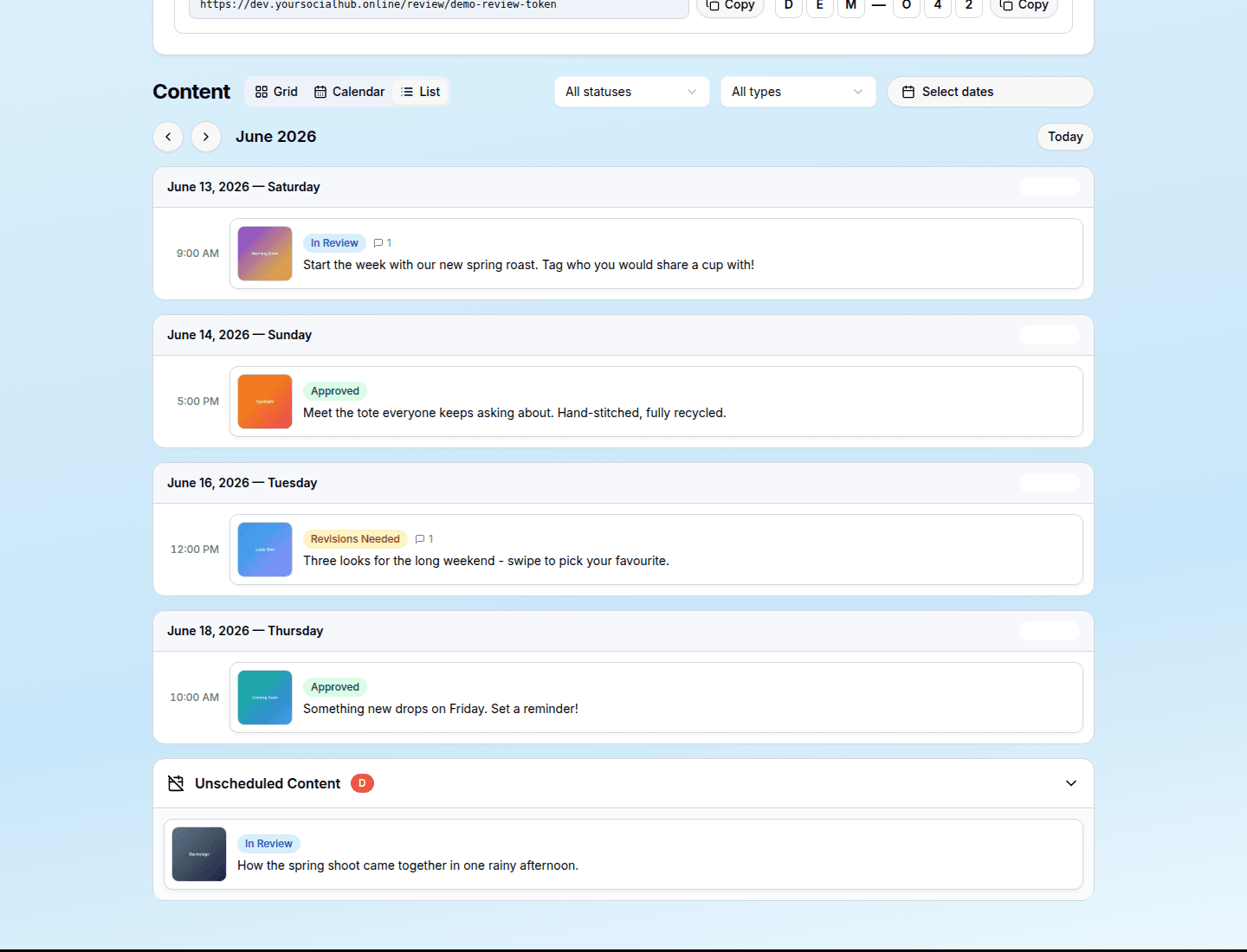 List view