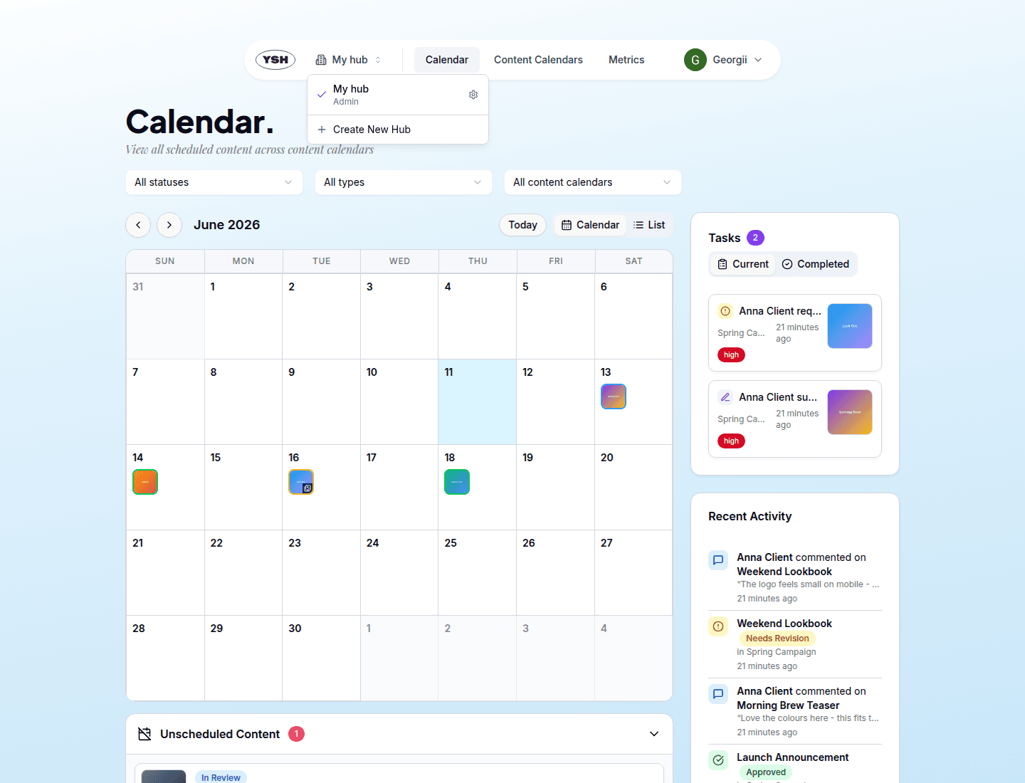 Hub switcher